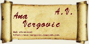 Ana Vergović vizit kartica